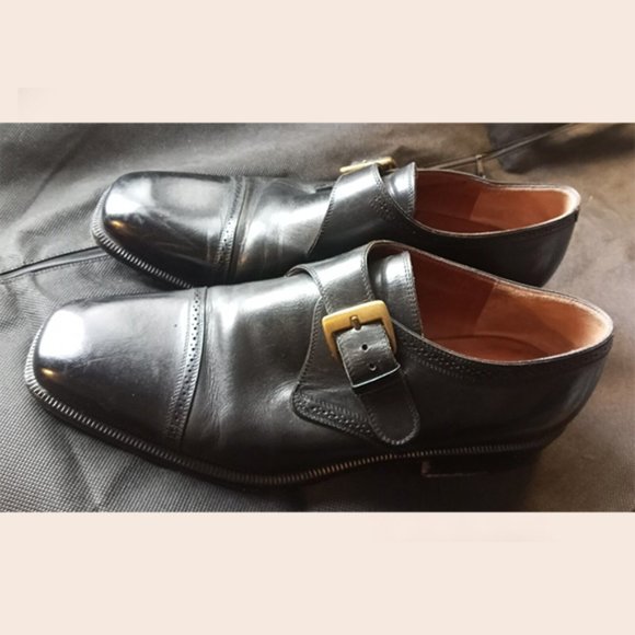 FRATELLI ROSSETTI - Black monk strap oxford shoes - Sz 10D - Picture 2 of 11
